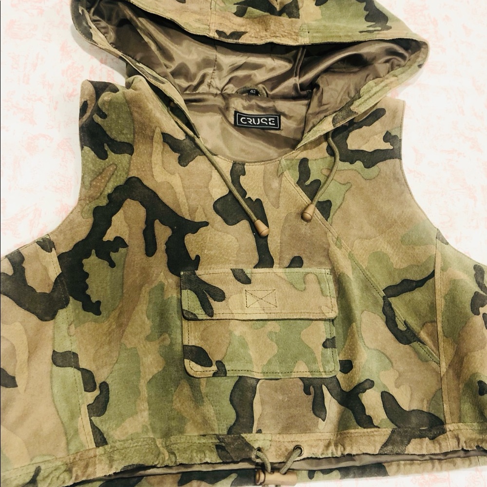 Beautiful CAMO Leather Crop Top